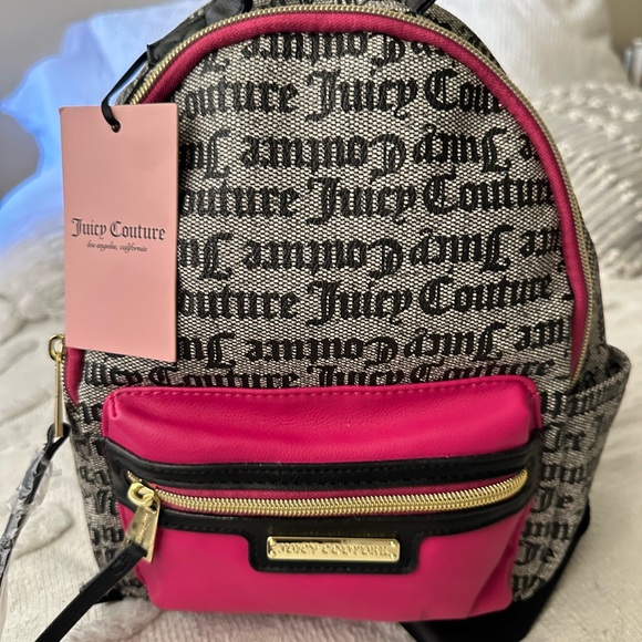 Juicy Couture Black and Pink Logo Backpack - Picture 1 of 5